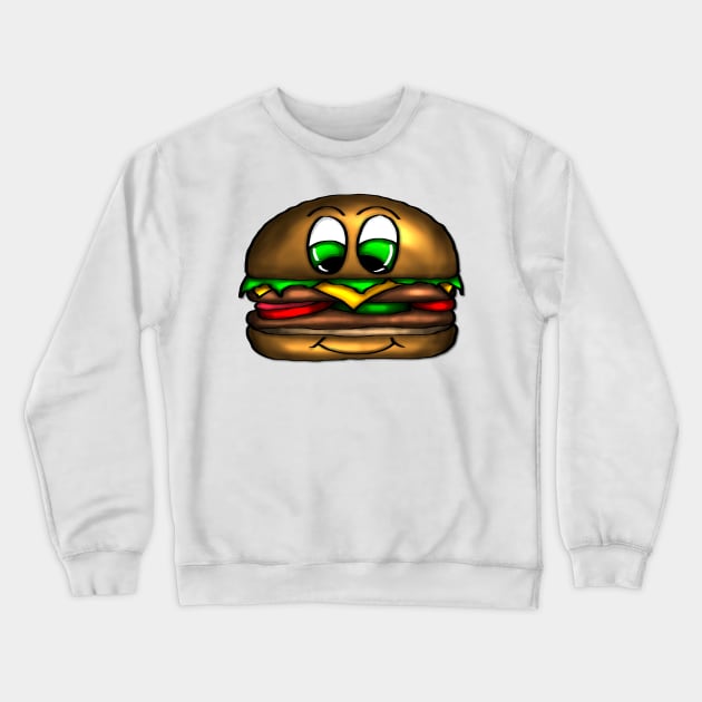 Cute Hamburger/ Burger with face Crewneck Sweatshirt by emyzingdesignz